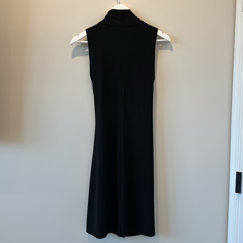 Norma Kamali Black Midi Dress Stretch Jersey Knit Funeral Mature Wedding Guest - Picture 11 of 15